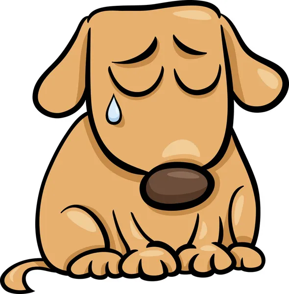 Illustration de dessin animé pour chien triste — Image vectorielle