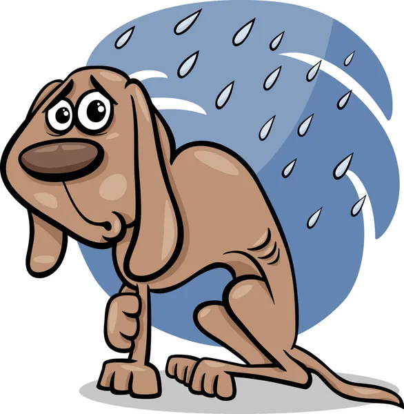 Dakloze hond cartoon afbeelding — Stockvector