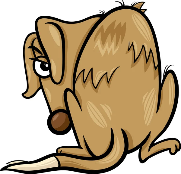 Szegény hajléktalan kutya rajzfilm illusztráció — Stock Vector