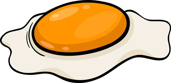 Poached egg cartoon illustration — Stock Vector