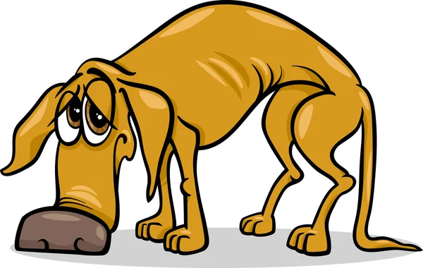 Сумно Бездомний собака мультфільм ілюстрація — 스톡 벡터