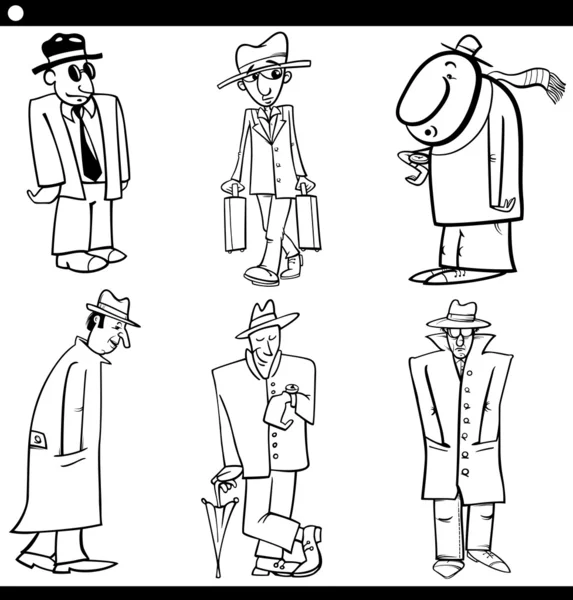 Men characters set cartoon illustration — Stock Vector