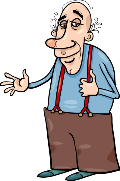 Senior grootvader cartoon afbeelding — Stockvector