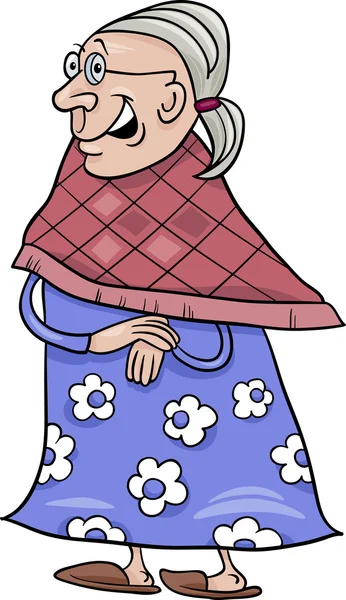 Ilustración de dibujos animados abuela senior — Vector de stock