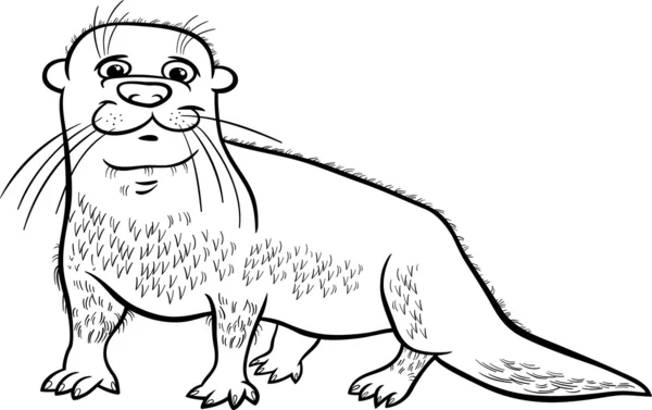 Otter animal cartoon coloring page — Stock Vector