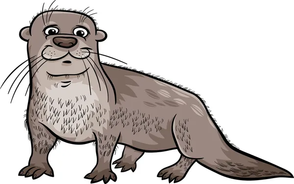 Otter dierlijk beeldverhaal illustratie — Stockvector