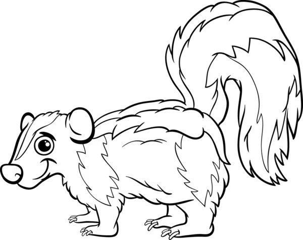 Skunk állati rajzfilm színező oldal — Stock Vector