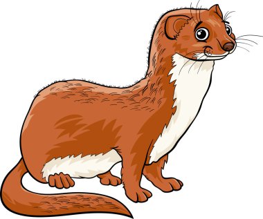 weasel animal cartoon illustration clipart