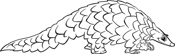 Pangolin animale fumetto da colorare pagina — Vettoriale Stock