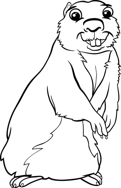 Gopher animal dessin animé coloriage — Image vectorielle