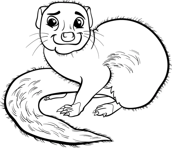 Mangouste animal dessin animé coloriage livre — Image vectorielle