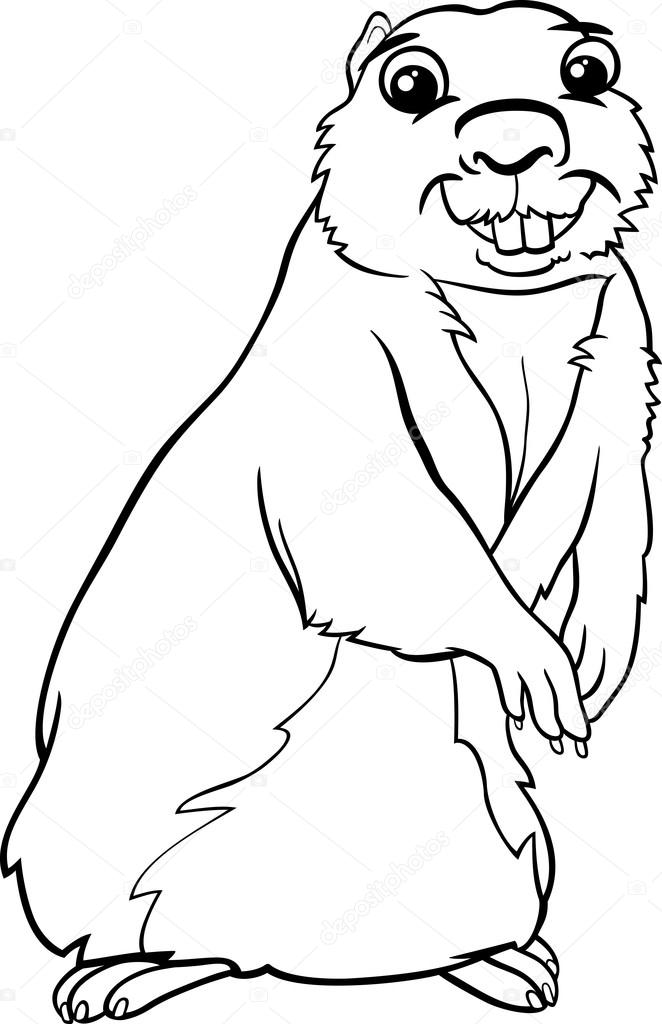 gopher animal cartoon coloring page