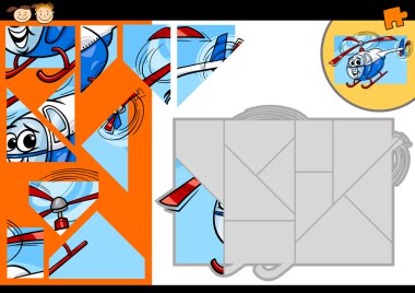 cartoon helicopter jigsaw puzzle game clipart