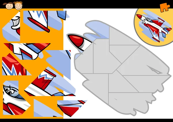 Cartoon Jet Puzzle Spiel — Stockvektor