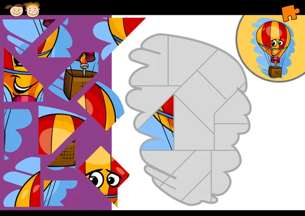Karikatür balon jigsaw puzzle oyunu — Stok Vektör