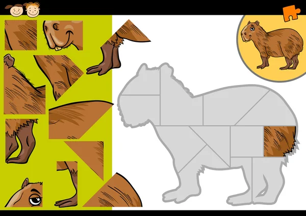 Cartoon Capybara Puzzle Spiel — Stockvektor