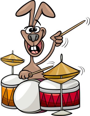 bunny karikatür çizimi davul çalma