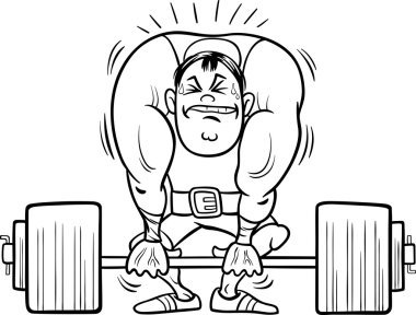 weightlifting sportsman coloring book clipart