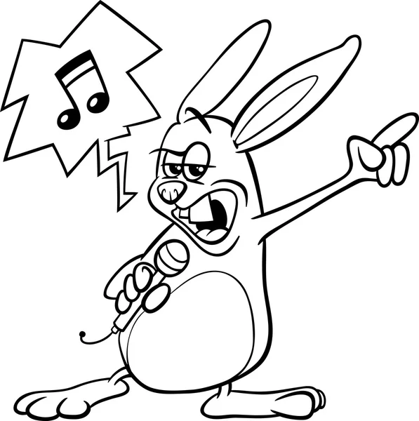 Rock Bunny Cartoon Malbuch — Stockvektor