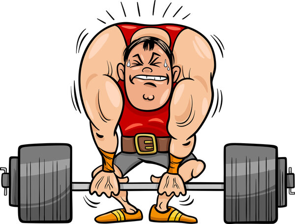 weightlifting sportsman cartoon illustration