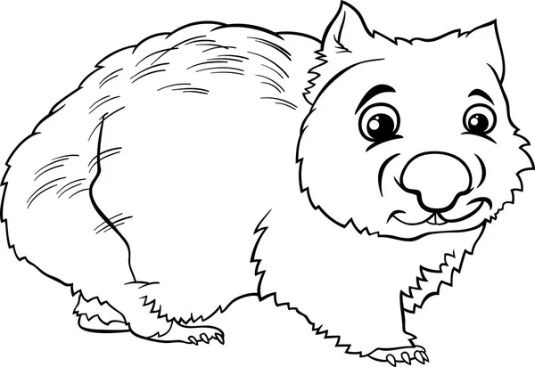 Libro de dibujos animados animal wombat para colorear — Vector de stock