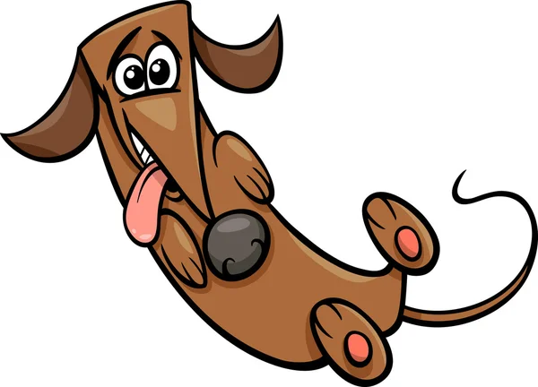 Aranyos boldog kutya rajzfilm illusztráció — Stock Vector