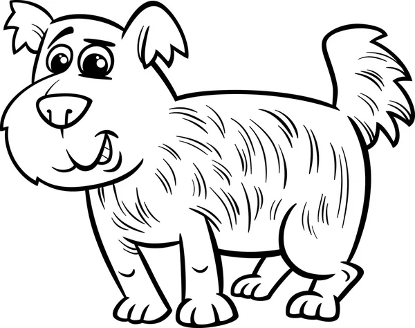 Página de dibujos animados perro peludo para colorear — Vector de stock