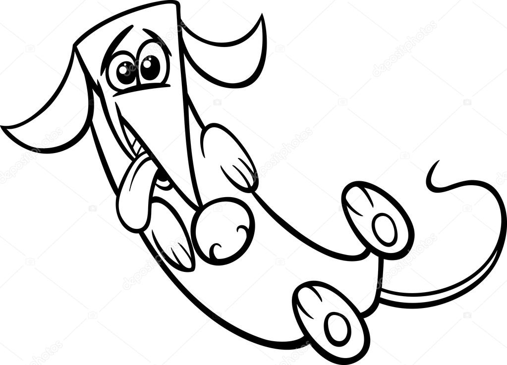 Szczęśliwy Pies Kreskówki Kolorowanki Grafika Wektorowa