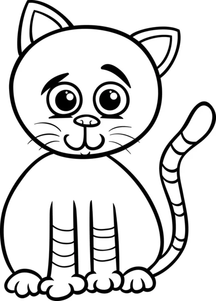 Cute kat cartoon kleurplaat — Stockvector