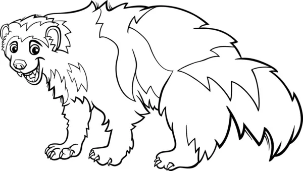 Wolverine animal cartoon coloring page — Wektor stockowy