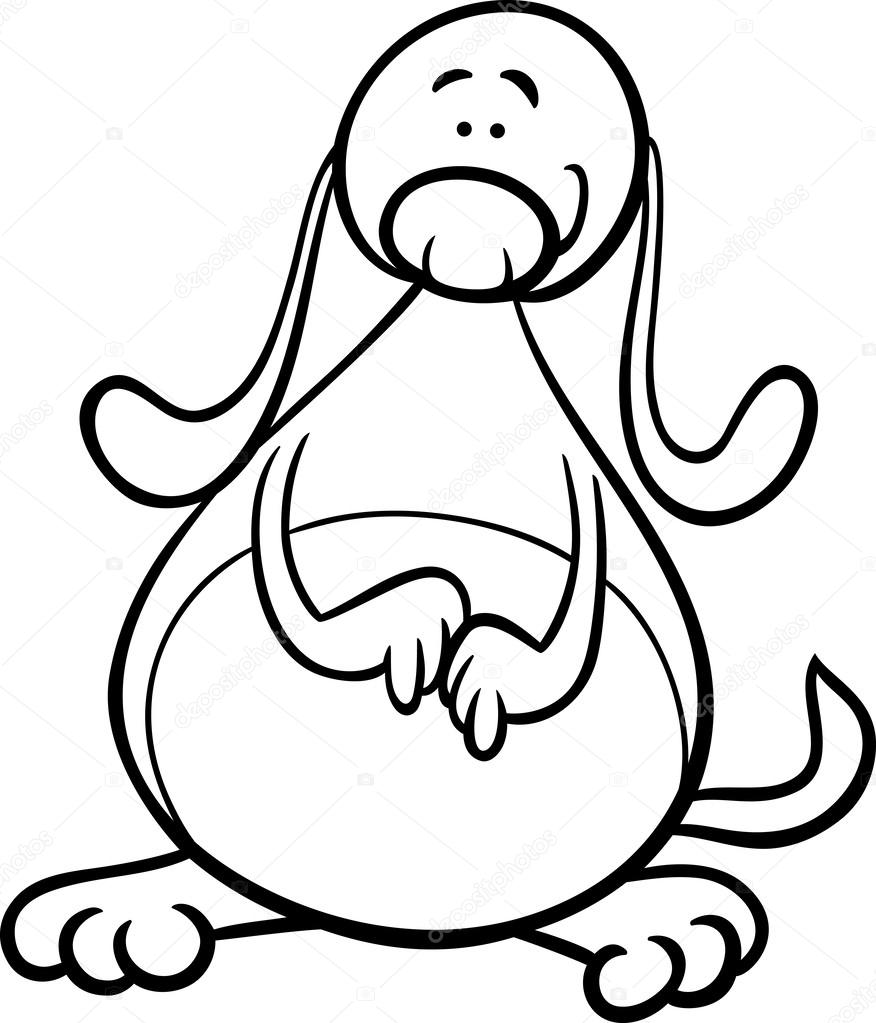 stock illustration cute dog cartoon coloring page