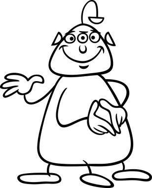 fantastik karakter karikatür boyama sayfası