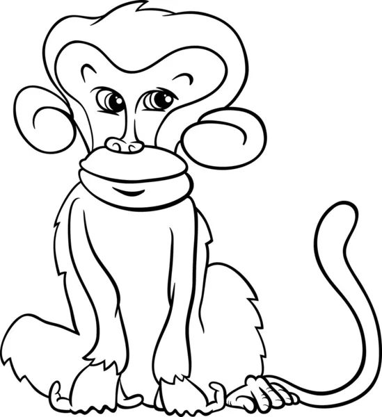 귀여운 원숭이 만화 채색 페이지 — 스톡 벡터