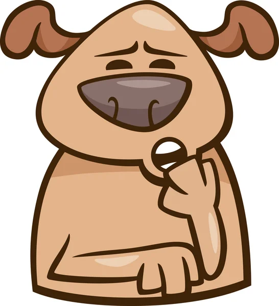 Humor somnoliento perro dibujos animados ilustración — Archivo Imágenes Vectoriales