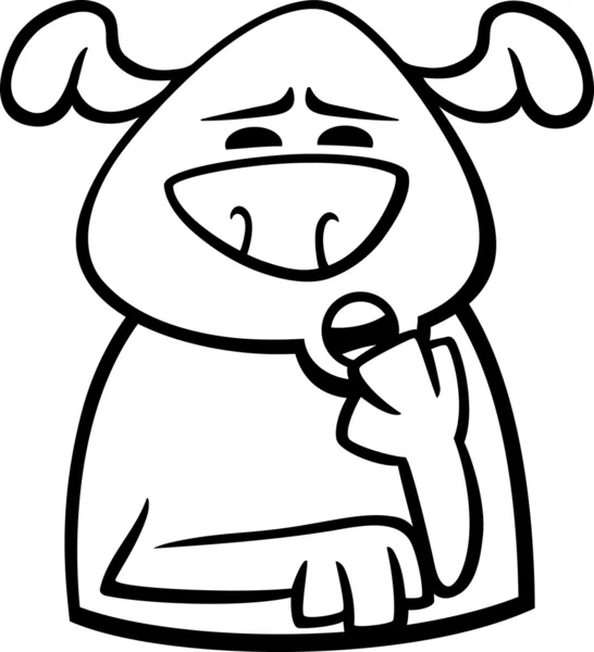Schläfriger Hund Cartoon Malseite — Stockvektor
