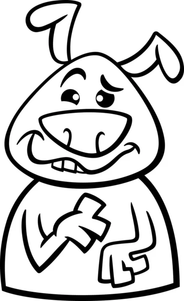 Goofy dog cartoon coloring page — Stock Vector