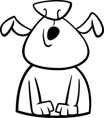  köpek havlar çizgi film boyama sayfası