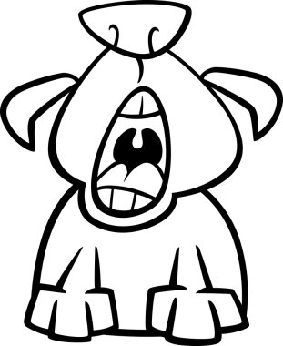  köpek esneme çizgi film boyama sayfası