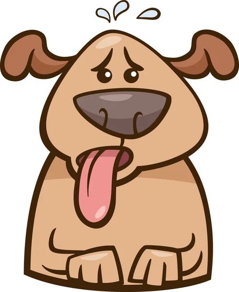 Humor calor cão desenho animado ilustração —  Vetores de Stock