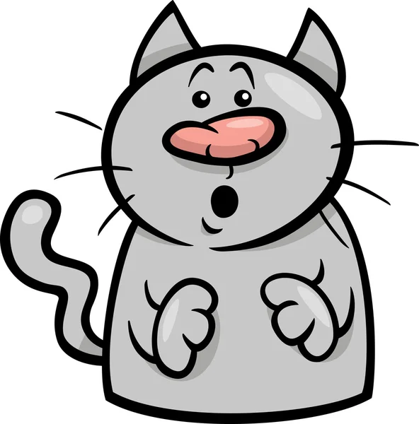 Stimmung überrascht Katze Cartoon Illustration — Stockvektor