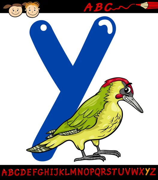 Letter y for yaffle cartoon illustration — Stock Vector