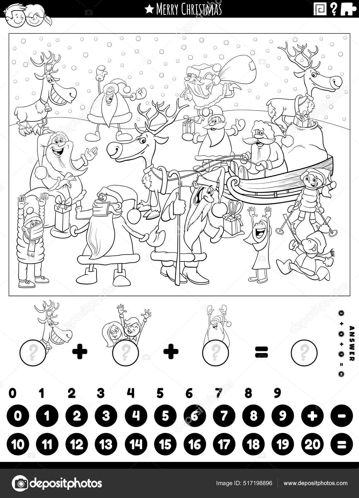 Localizar E Colorir Número 12. Jogo De Matemática Para Crianças