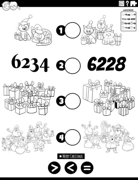 Dibujos Animados Blanco Negro Ilustración Juego Rompecabezas Matemático Educativo Mayor — Archivo Imágenes Vectoriales
