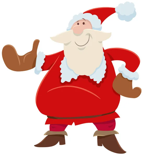 Desenhos Animados Ilustração Papai Noel Personagem Cômico Época Natal — Vetor de Stock