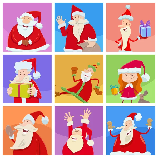 圣诞卡通画节假日设计或圣诞贺卡 — 图库矢量图片