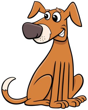 Mutlu sarı köpek çizgi roman karakteri çizimi