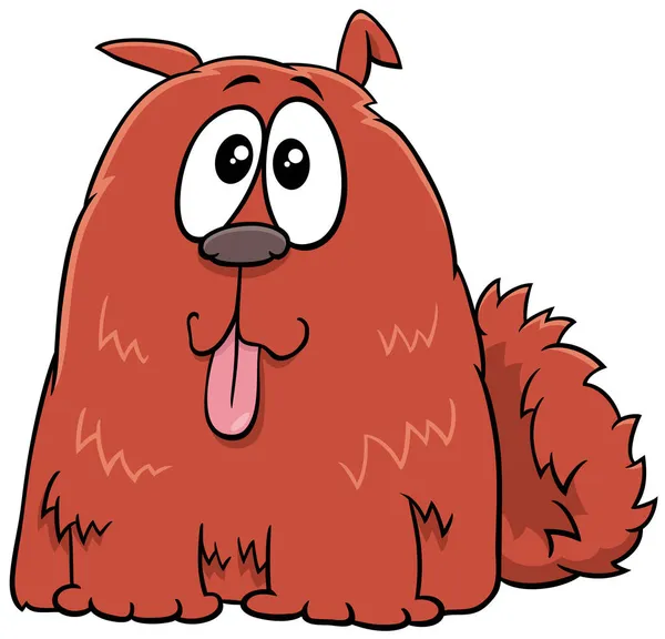 Dibujos Animados Ilustración Divertido Rojo Shaggy Perro Comic Animal Carácter — Archivo Imágenes Vectoriales