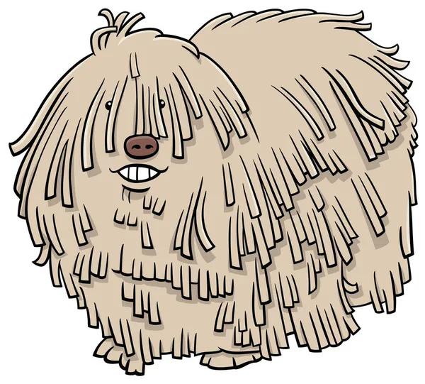 Cartoon Ilustrace Komondor Nebo Maďarský Ovčák Čistokrevný Pes Zvíře Charakter — Stockový vektor