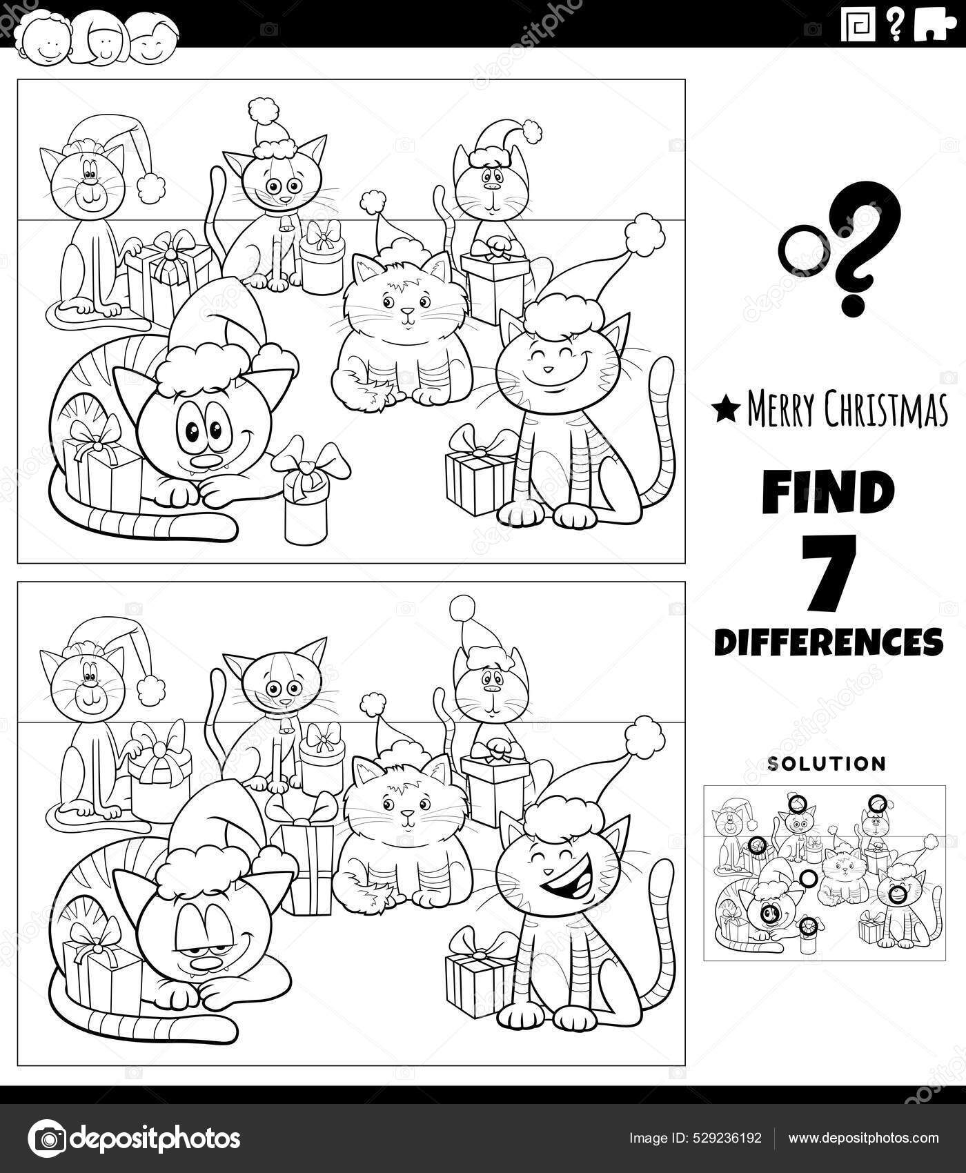 Página para colorir de natal. personagens de desenhos animados bonitos e  engraçados. jogo de colorir para crianças pré-escolares.