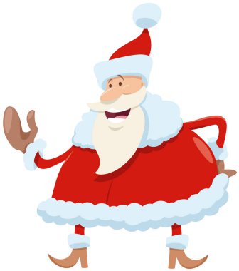 Noel Baba karakterinin Noel zamanı karikatür çizimi
